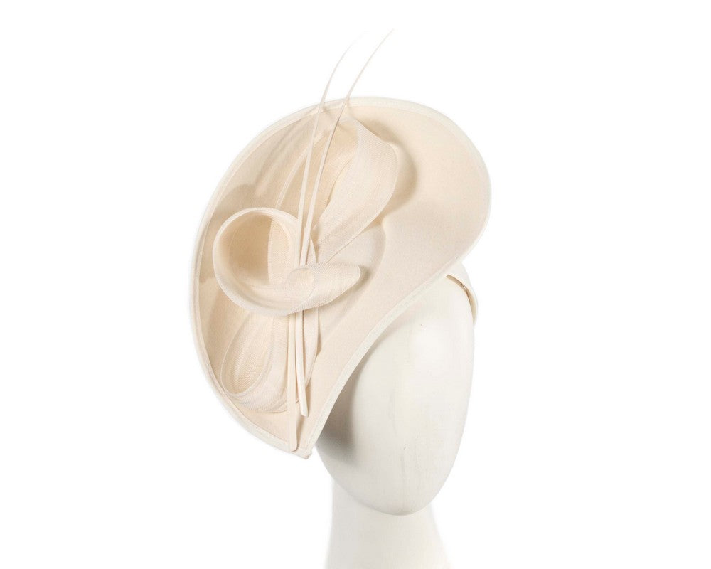 Large cream winter fascinator by Max Alexander-0